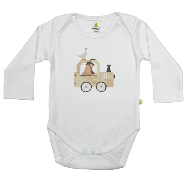 Long Sleeve Bodysuit – Animal Train