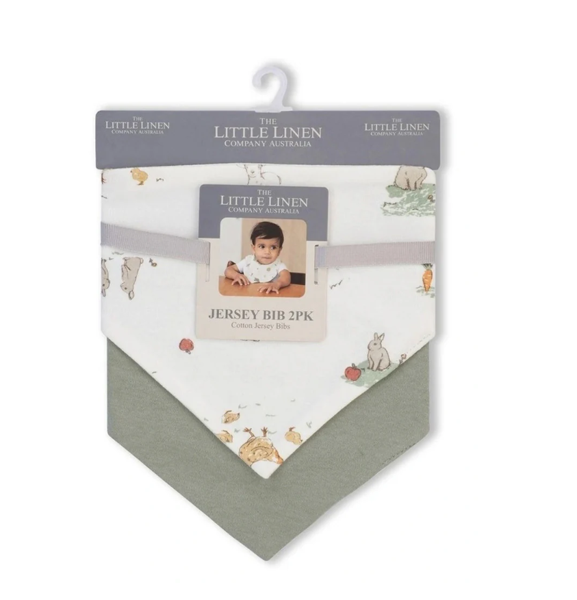 Jersey Baby Bib 2 Pack - Farmyard Lamb