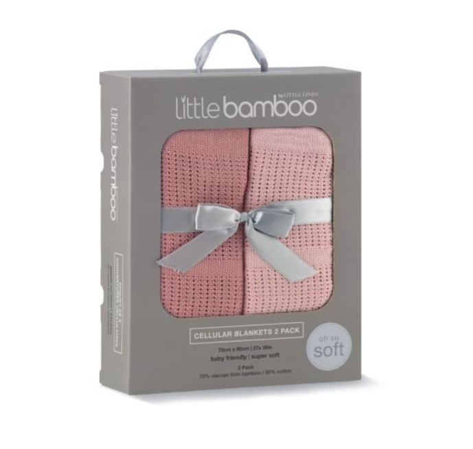 Little Bamboo Cellular Blanket 2Pk - Dusty Rose