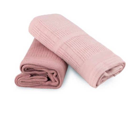Little Bamboo Cellular Blanket 2Pk - Dusty Rose
