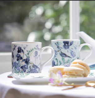 Iris Garden White Mug