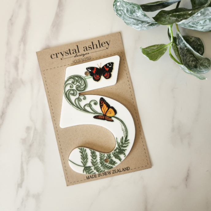 NZ Floral House Numbers Wall Art & Decor 1-9