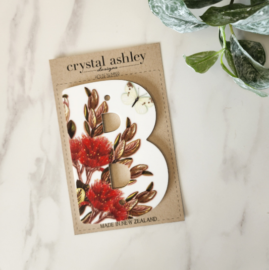 NZ Floral House Numbers A,B,C