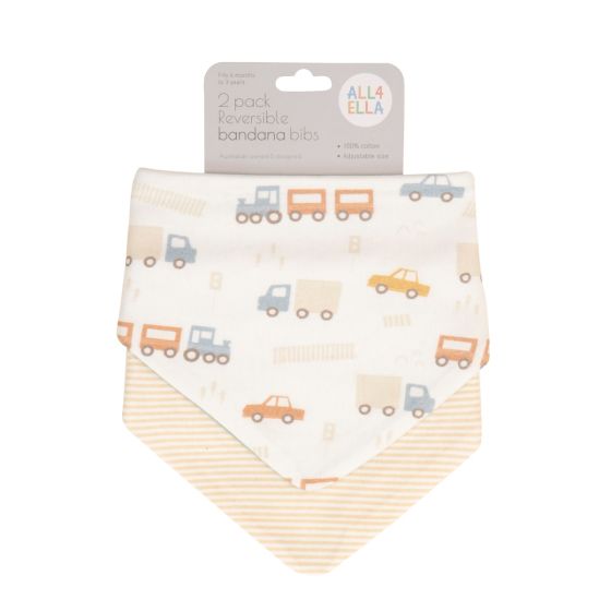 Bandana Bibs 2pk - Trucks
