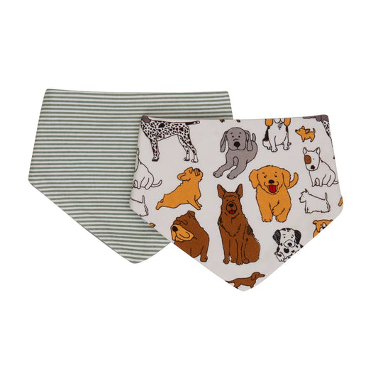 Jersey Baby Bib 2 Pack - Dogs
