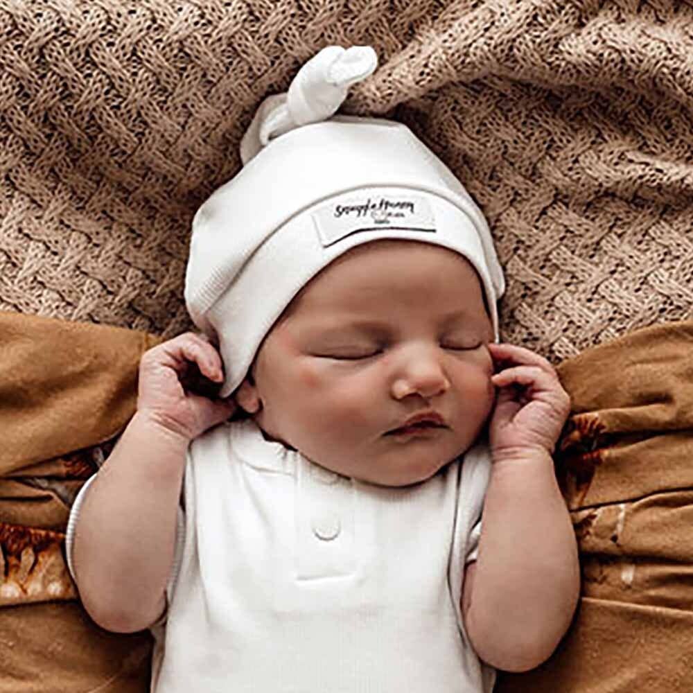 Organic Cotton Knotted Beanie - MIlk