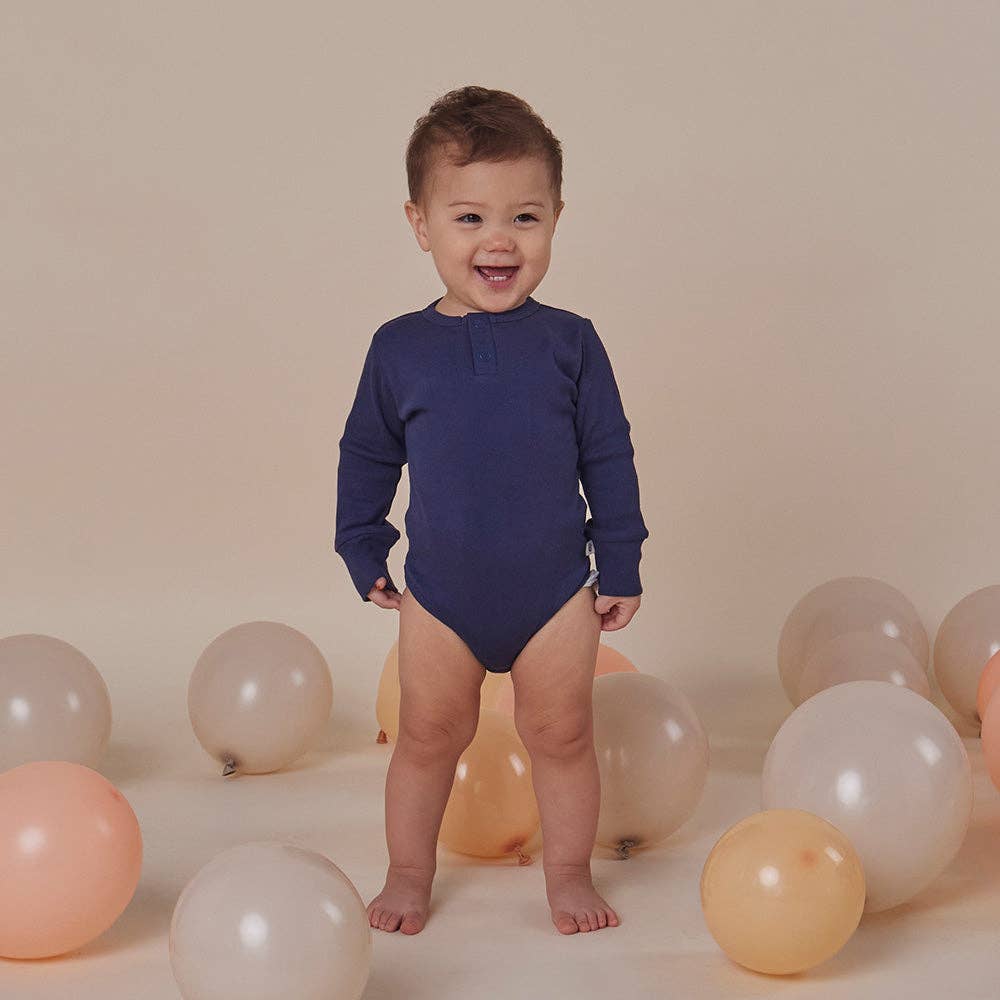 Long Sleeve Snuggle Hunny Organic Cotton Bodysuit - Moonlight