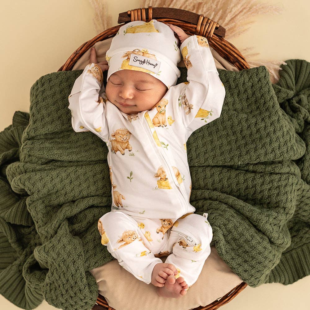 Organic Cotton Snuggle Hunny Sleepsuit - Highland Cows