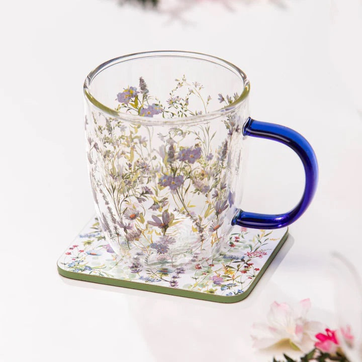 Ashdene Wildflowers Double Wall Mug - Indigo