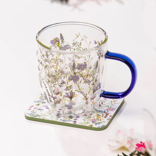 Ashdene Wildflowers Double Wall Mug - Indigo