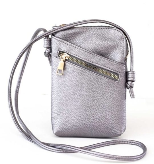 Cross Body Shoulder Strap Bag - Metallic Pink
