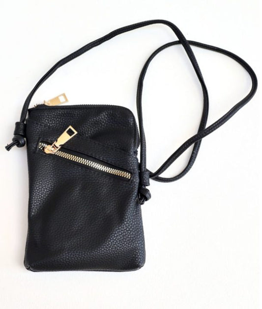 Cross Body Shoulder Strap Bag - Black