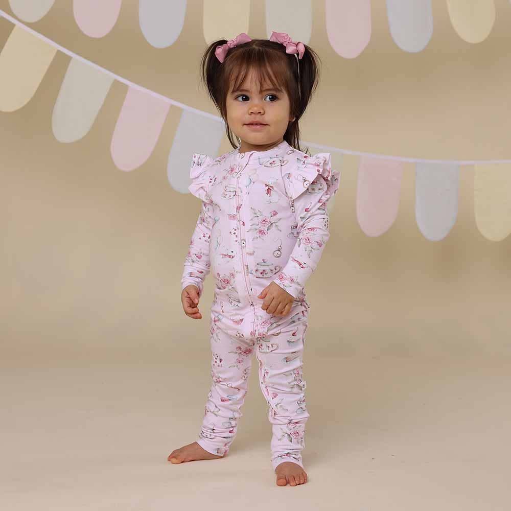 Organic Cotton Snuggle Hunny Sleepsuit - Alices Tea Party