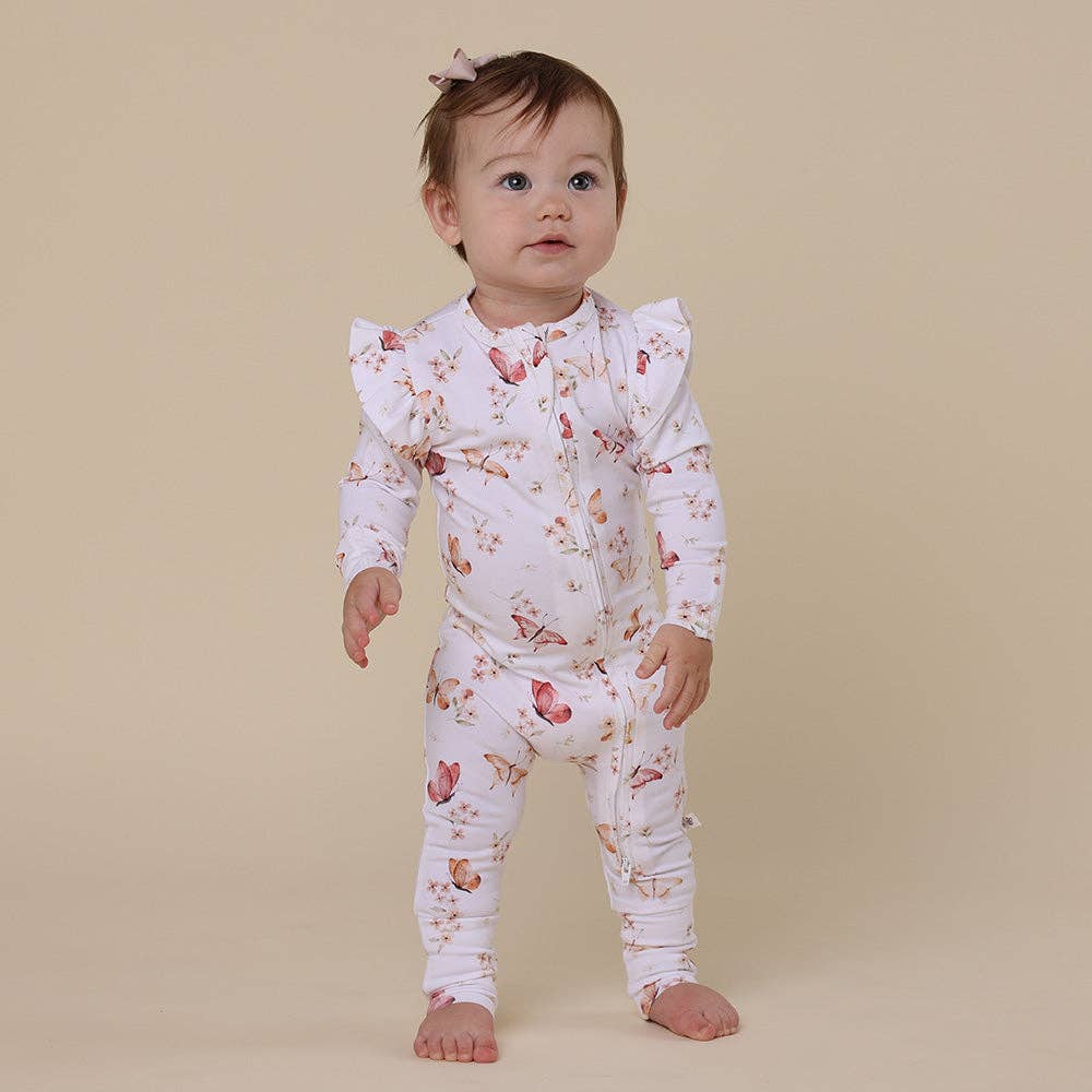 Organic Cotton Snuggle Hunny Sleepsuit - Butterfly