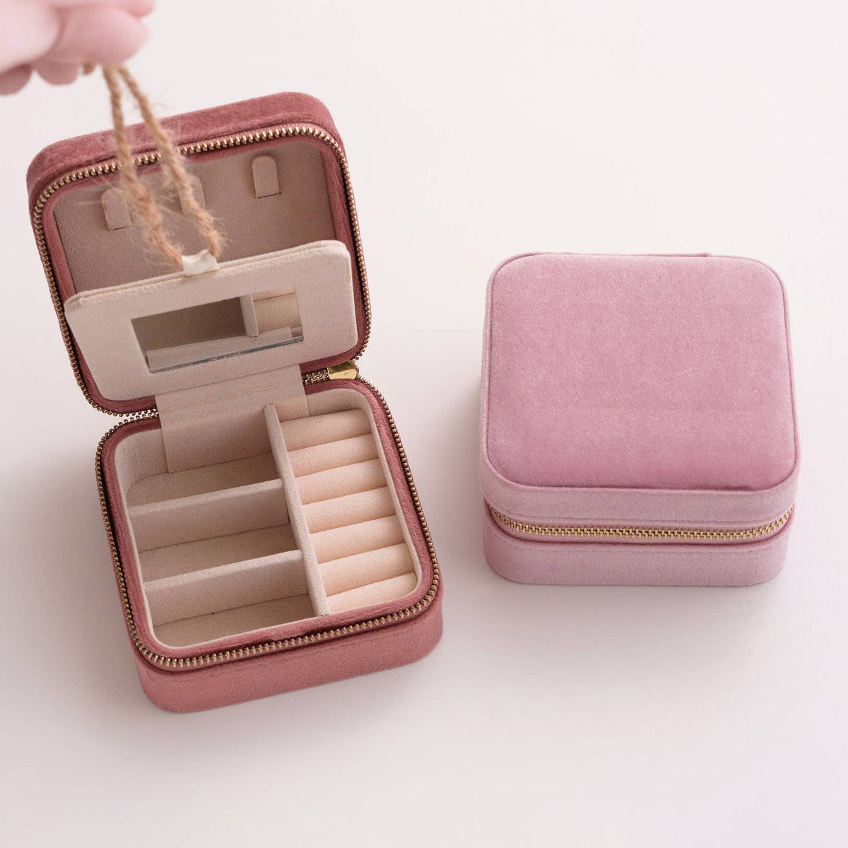 Velvet Jewellery Box - Ice Blue