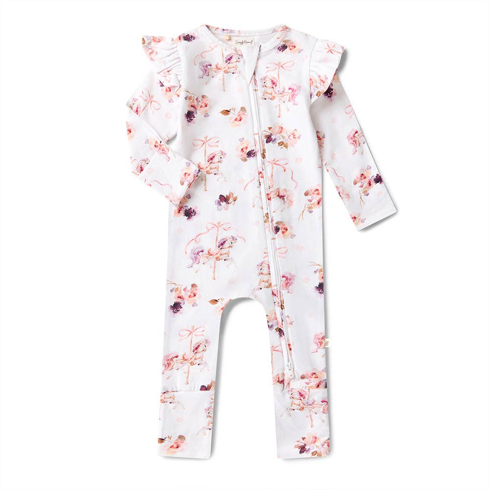 Organic Cotton Snuggle Hunny Sleepsuit - Carousel