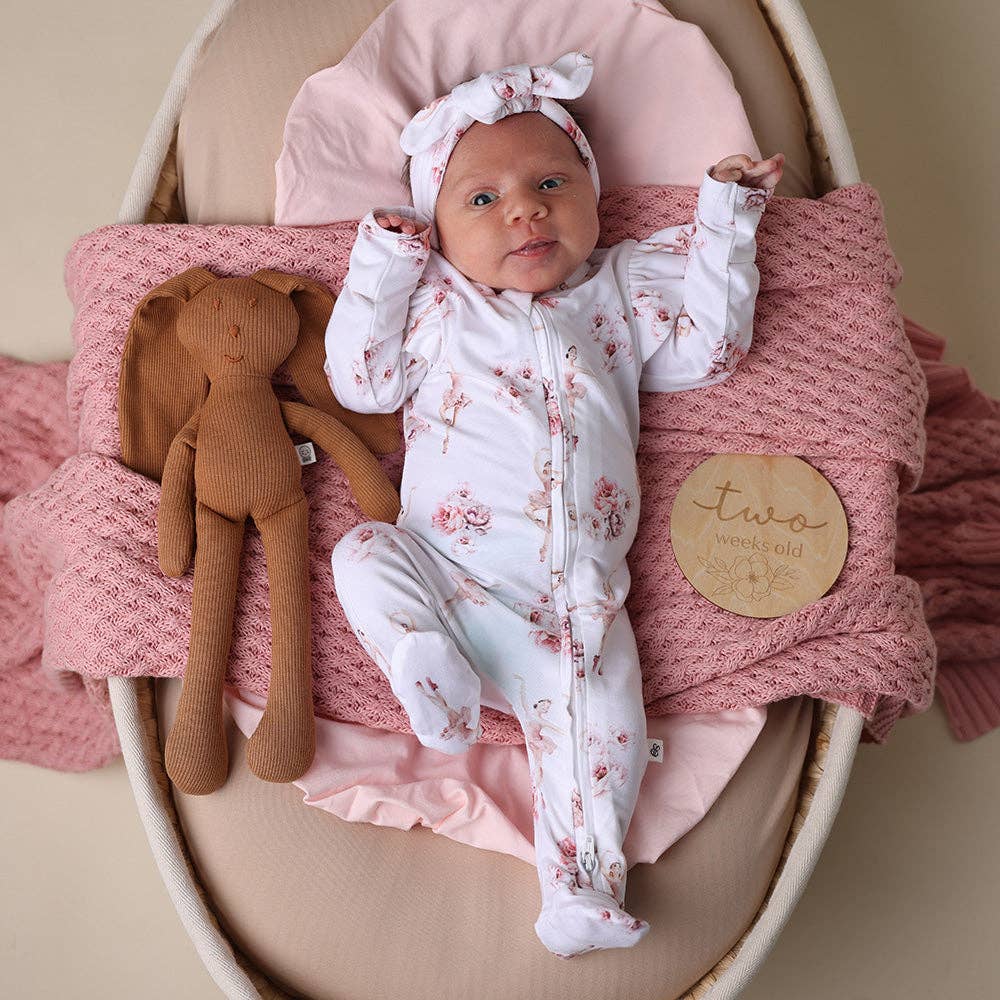 Organic Cotton Snuggle Hunny Sleepsuit - Ballerina