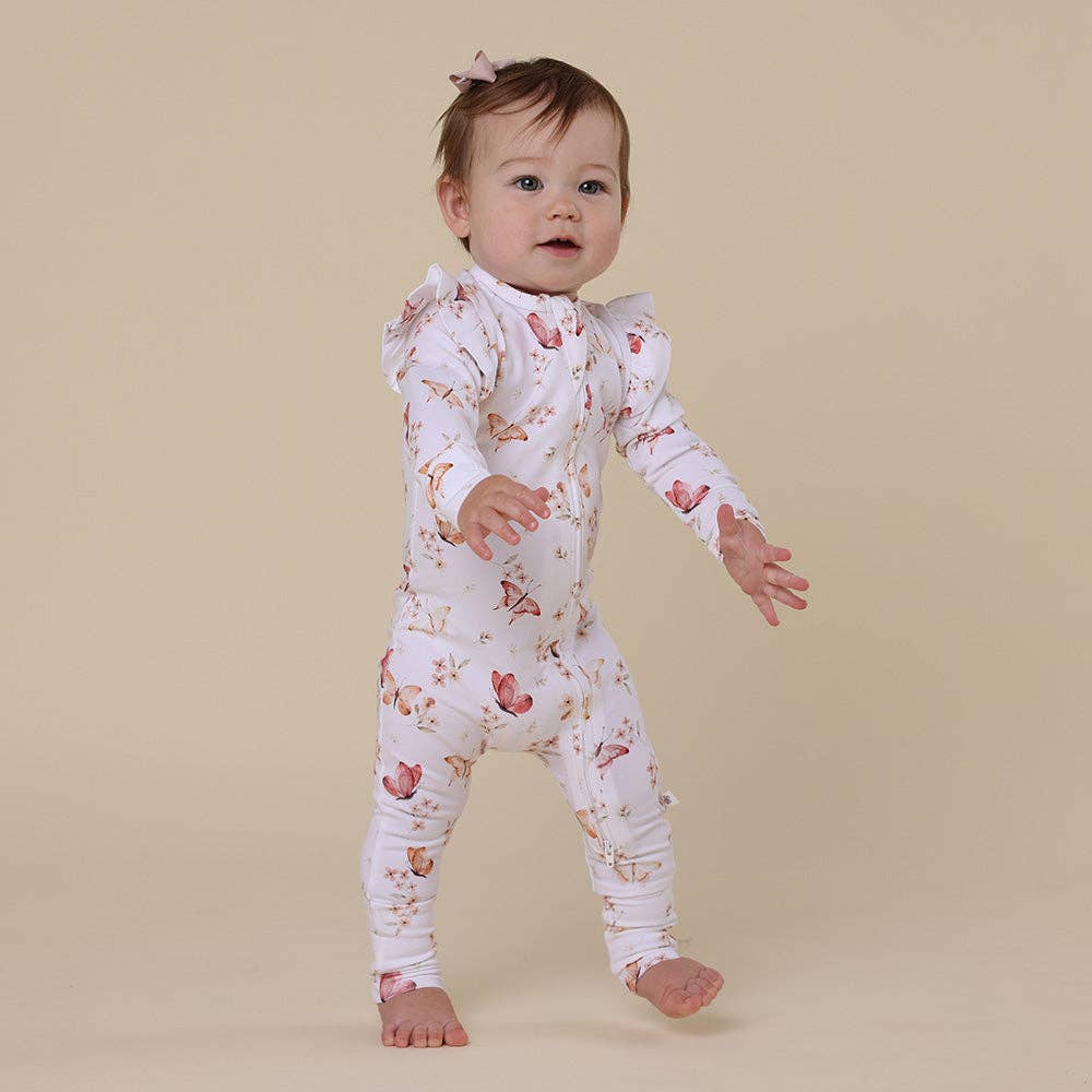 Organic Cotton Snuggle Hunny Sleepsuit - Butterfly