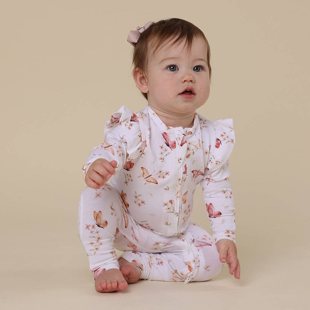 Organic Cotton Snuggle Hunny Sleepsuit - Butterfly