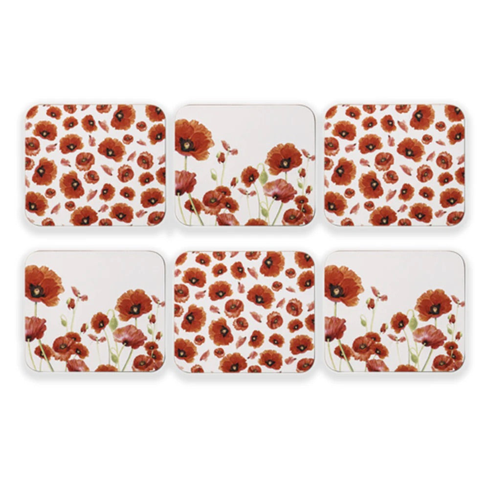 Ashdene Red Poppies Mug Coasters