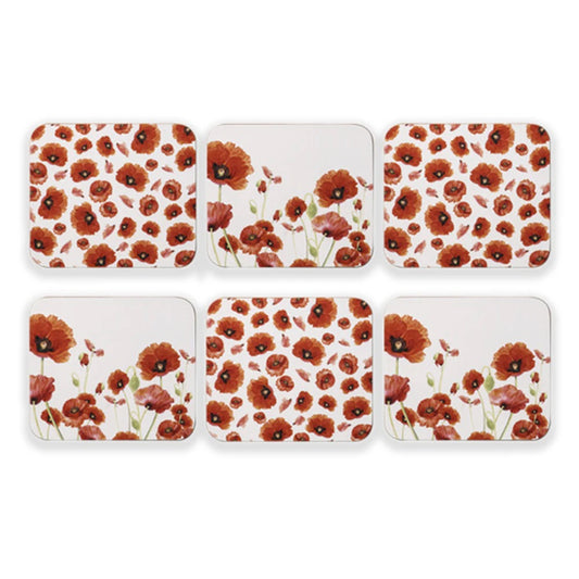 Ashdene Red Poppies Mug Coasters