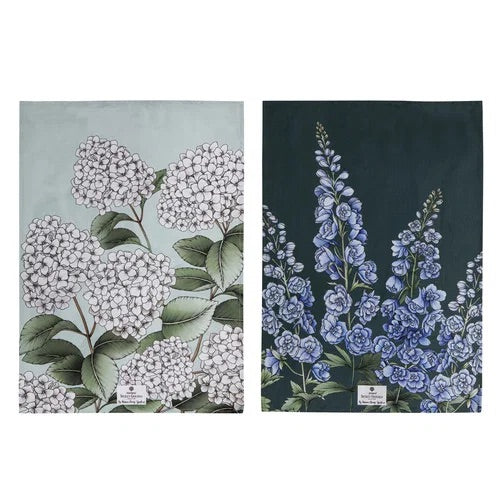 Secret Garden Tea Towels - Blue