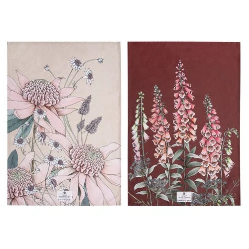 Secret Garden Tea Towels - Pink