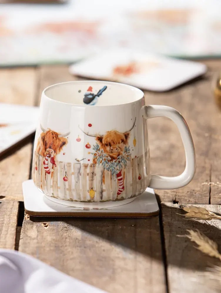 Highland Cow Christmas Mug