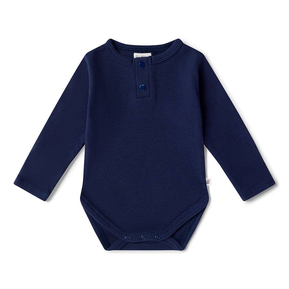 Long Sleeve Snuggle Hunny Organic Cotton Bodysuit - Moonlight