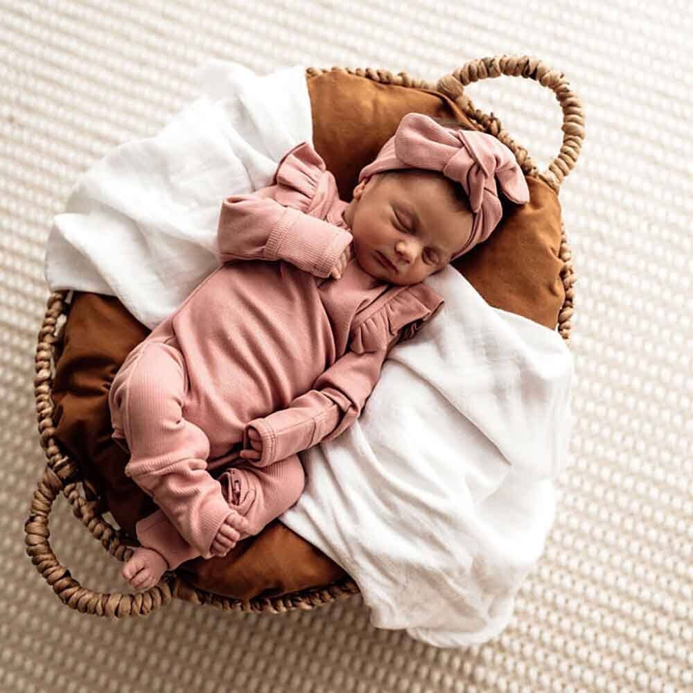 Organic Cotton Topknot Headband - Rose