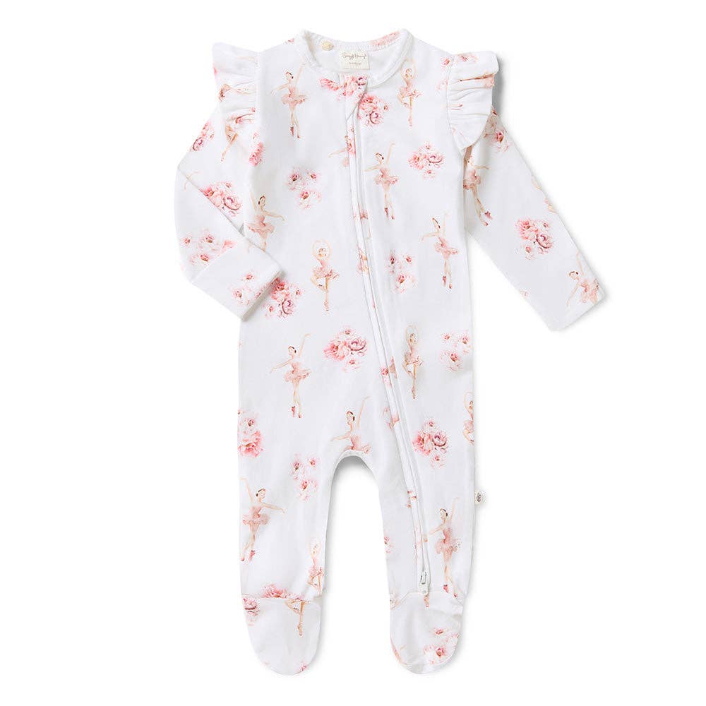 Organic Cotton Snuggle Hunny Sleepsuit - Ballerina