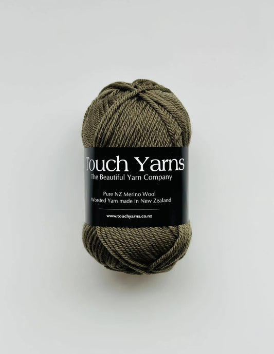 Touch Yarns Pure Merino 8ply – Olive