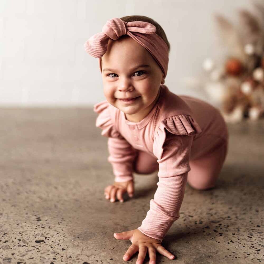 Organic Cotton Snuggle Hunny Sleepsuit - Rose