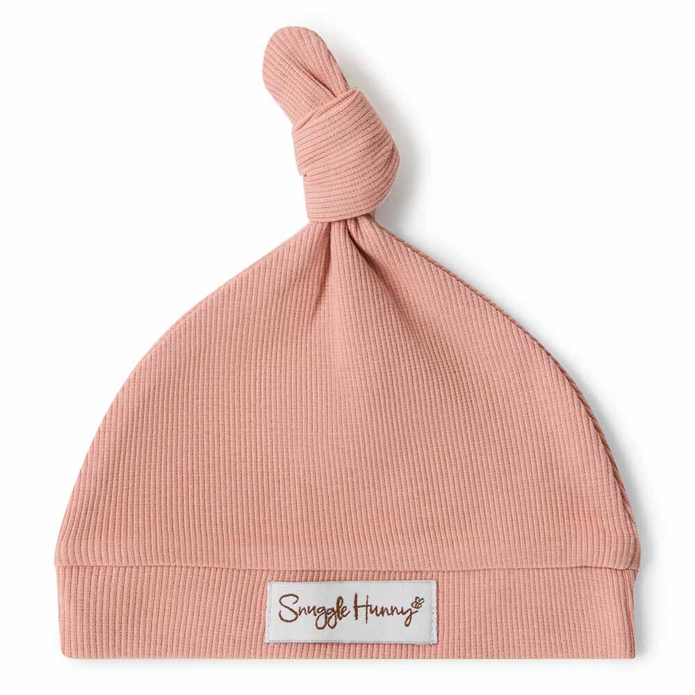 Organic Cotton Knotted Beanie - Rose