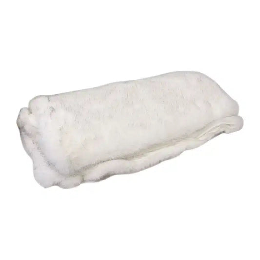 White/Silver Faux Fur Throw