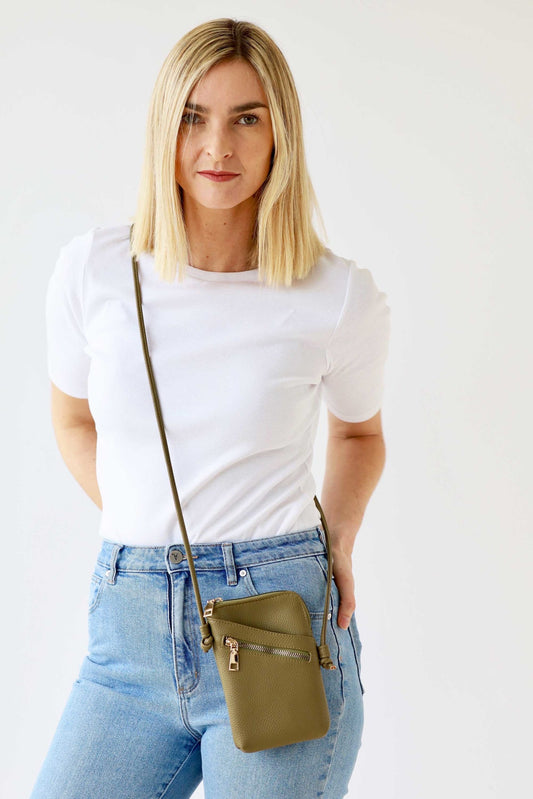 Cross Body Shoulder Bag - Olive