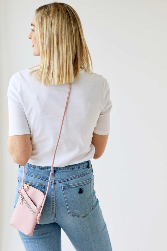 Cross Body Shoulder Bag - Pale Pink