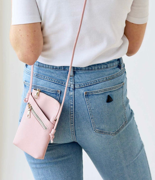 Cross Body Shoulder Bag - Pale Pink