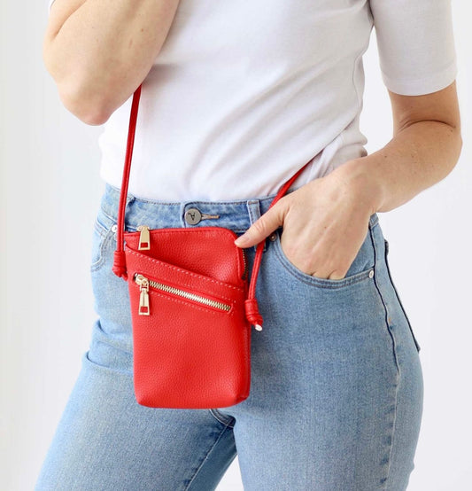 Cross Body Shoulder Bag - Red