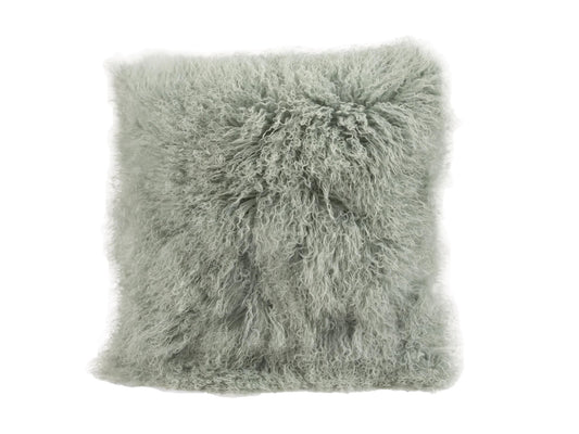 Tibetian Sheepskin Cushion - Jade