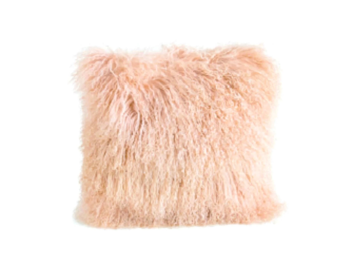 Tibetan Sheepskin Cushion - Rose