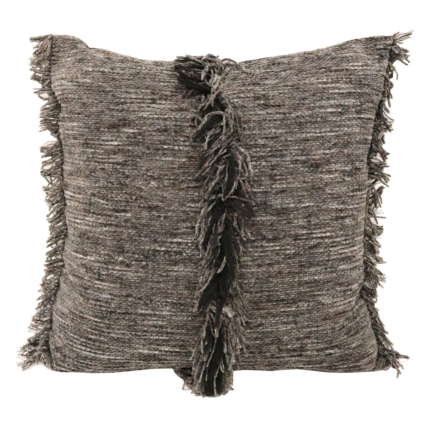 Fringe Cushion - Grey
