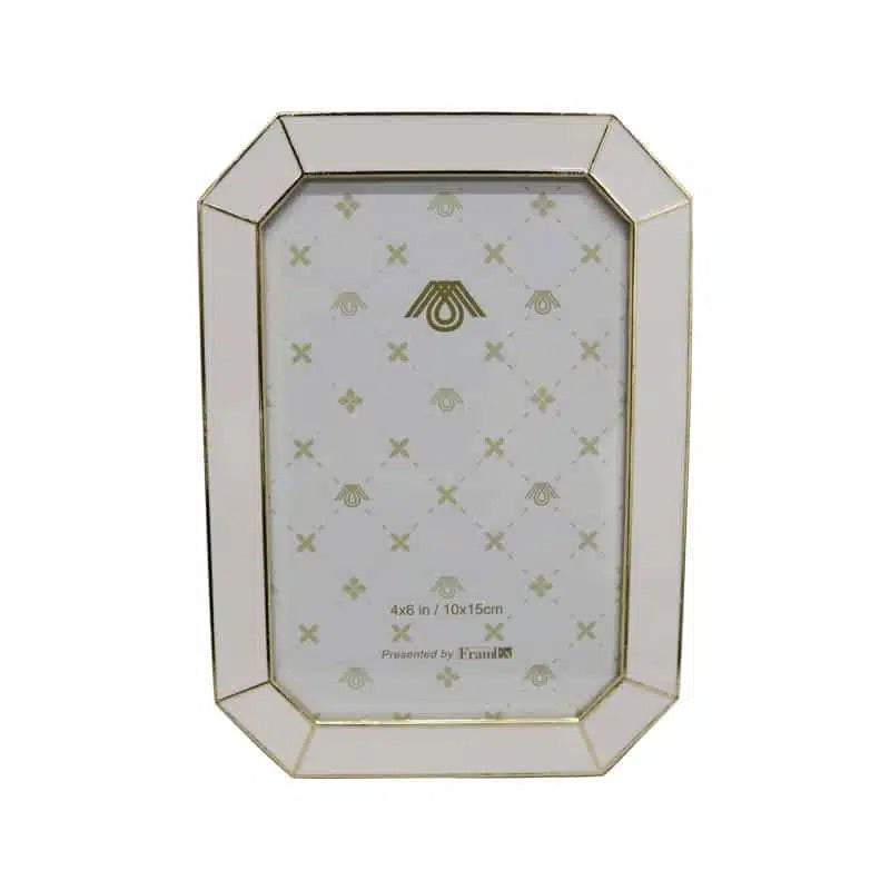 Gold and White Dinah Photo Frame
