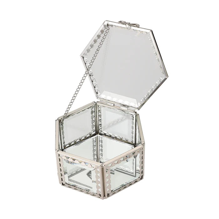 Hexagonal Glass Jewellery Box