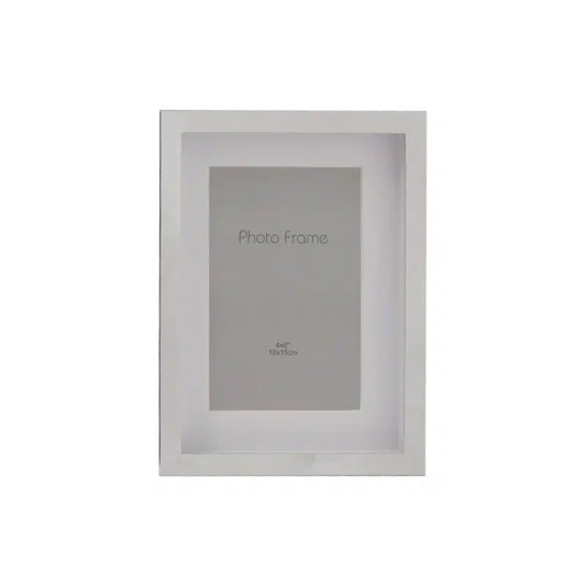 Silver Look Box Picture Frame - 4 x 6
