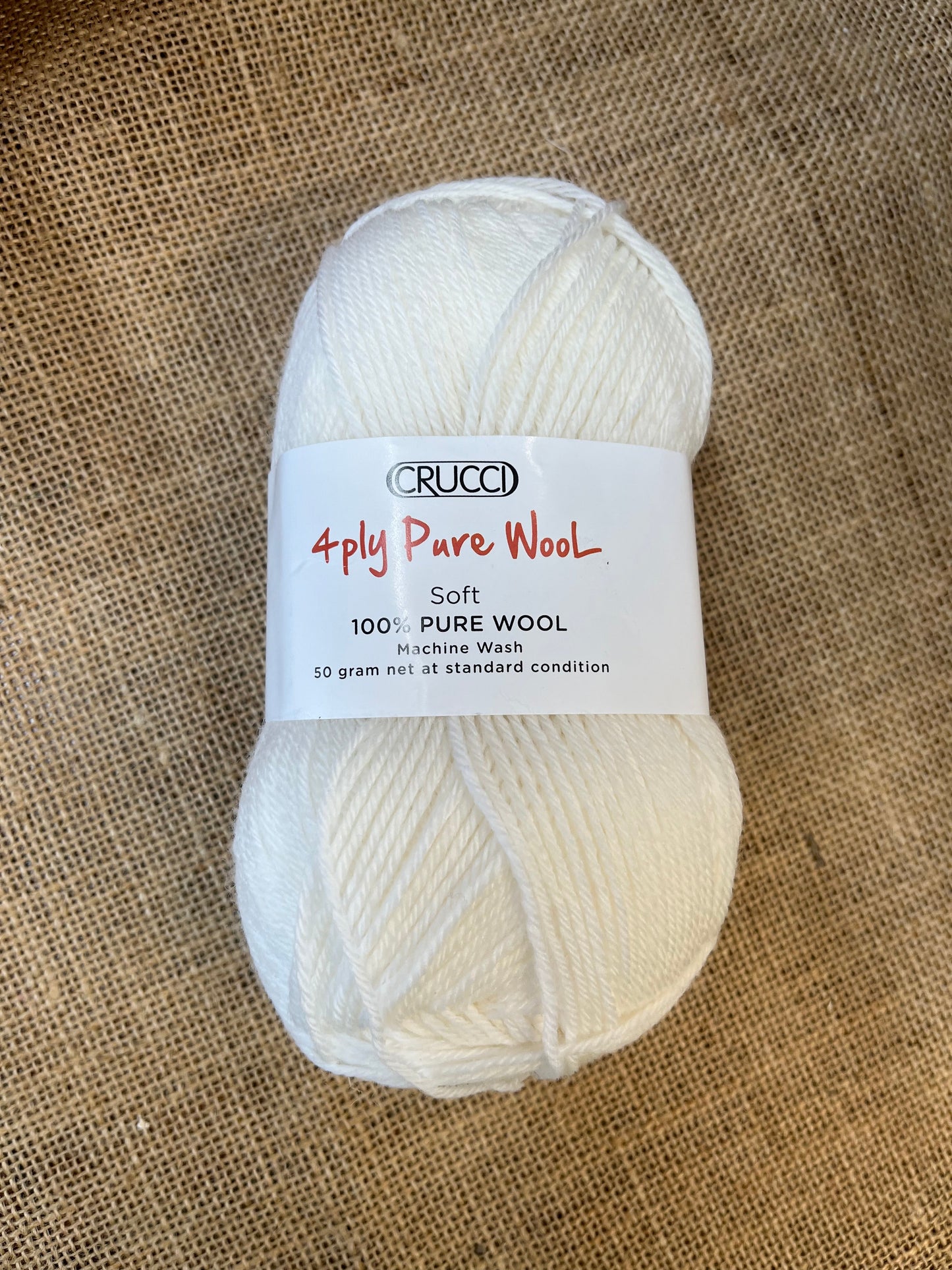 Crucci Pure Wool 4 ply – Soft White
