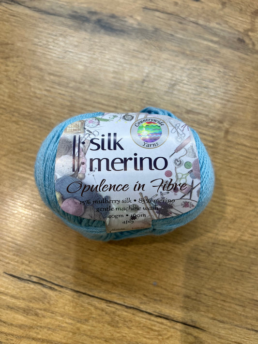 Silk Merino 4 ply Aqua