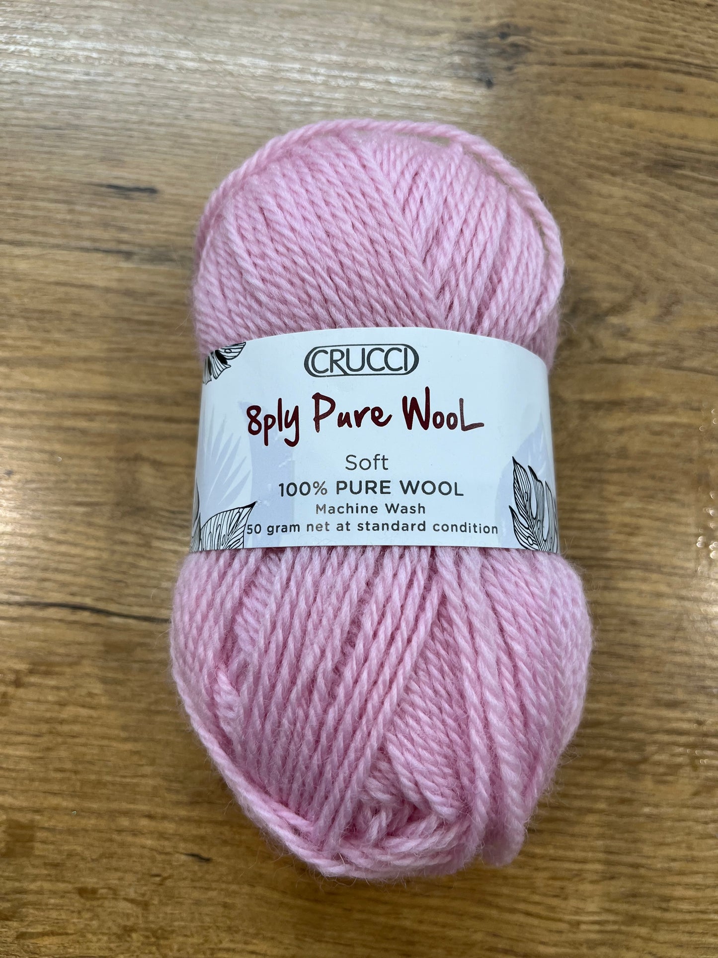 Crucci Pure Wool 8ply – Pale Pink