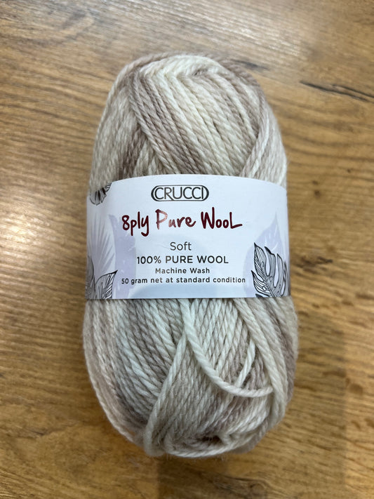 Crucci Pure Wool 8ply – Natural Print