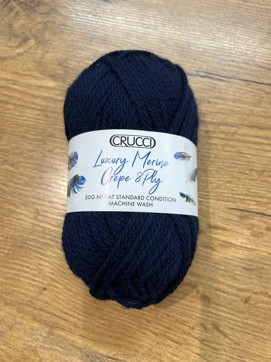Crucci Luxury Merino Crepe Wool DK - 11 Navy